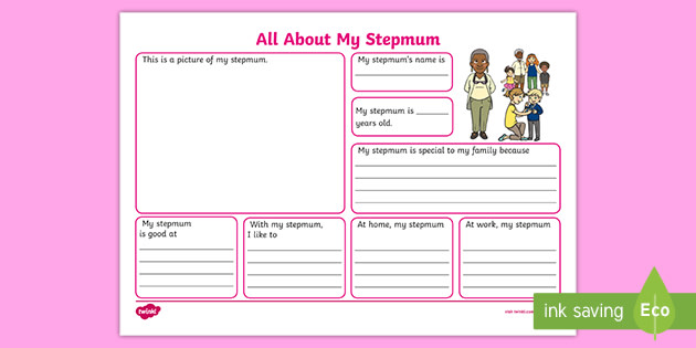 All About My Stepmum Worksheet (teacher made)