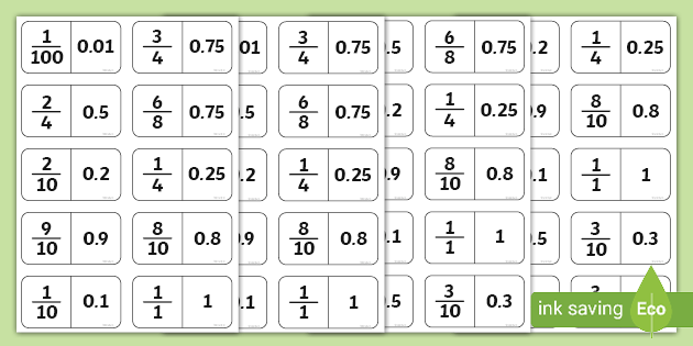 Fractions and Decimal Dominoes (teacher made)
