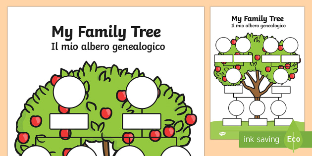 My Family Tree English Italian My Family Tree Worksheets