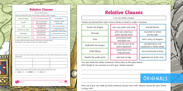 Relative Clauses Ks2 Game Primary Resources Teacher Made