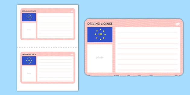 free drivers license template sheet