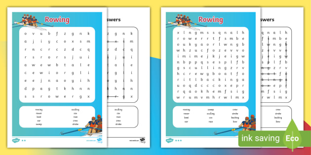 Rowing Differentiated Word Search (teacher made)