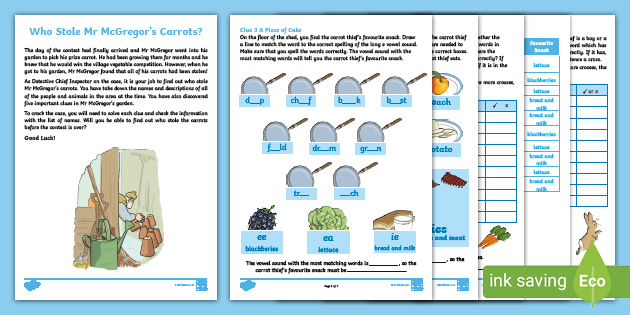 Ks1 Who Stole Mr Mcgregor S Carrots Spag Mystery Problem Solving Game