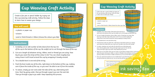 Cup Weaving Craft Activity