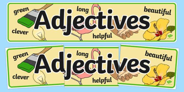 Adjectives Display Banner Adjectives Display Banner