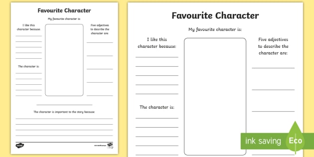 Favourite Character Worksheet (teacher made)