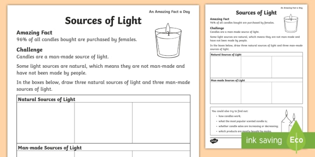 grade 7 light worksheet