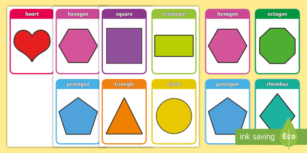 2d Shapes Printable Flashcards