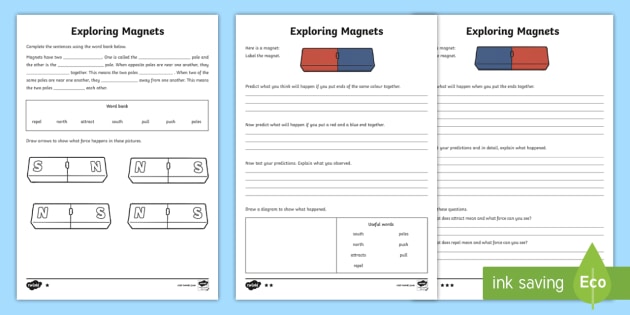 Magnets Differentiated Worksheets 
