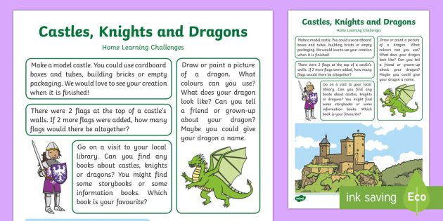 Castles Knights And Dragons Home Learning Challenges Nursery Fs1