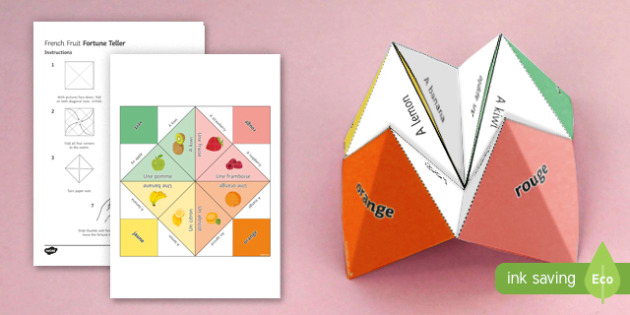 French Fruit Fortune Teller - French, Fortune Teller, fruit, healthy