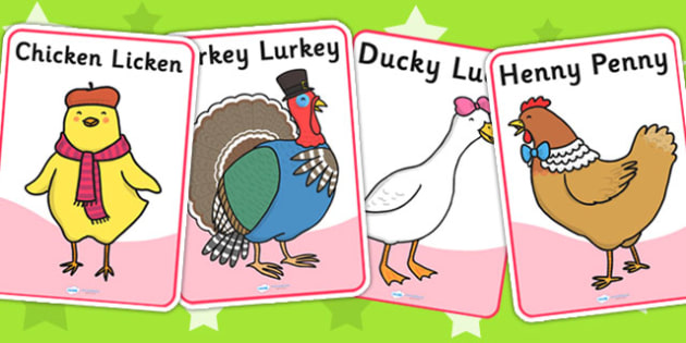  5 Chicken Licken Activities Chicken Little Coloring Pages 
