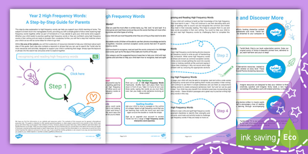 Year 2 High Frequency Words: A Step-by-step Guide For Parents