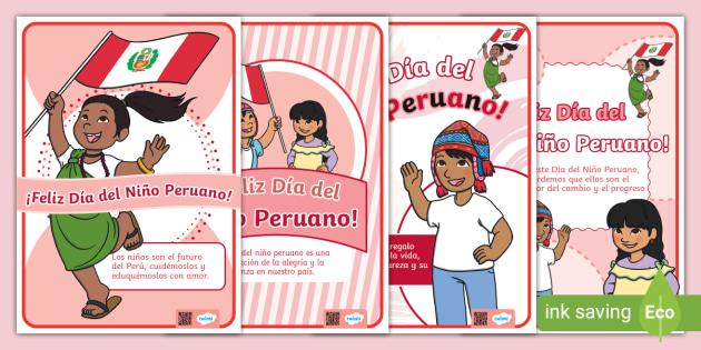 FREE! - Afiches: Frases del Día del Niño Peruano | Twinkl Perú