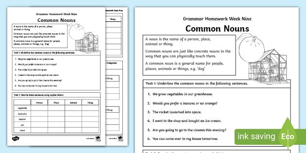 Grammar Homework Week Nine