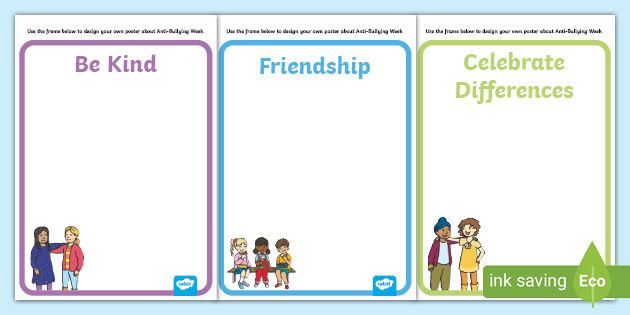 Free, printable anti-bullying campaign poster templates