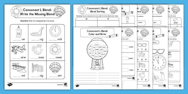 Initial Consonant Blends 3 Worksheet For 1st 3rd Grade Lesson Planet