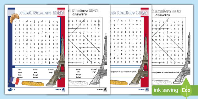 french number word search 11 20 teacher made