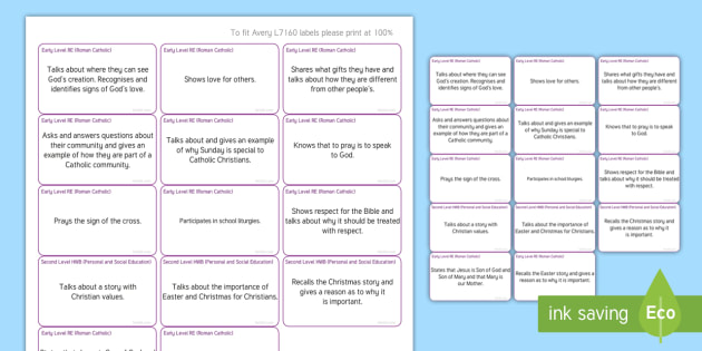 CfE Early Level Religious Education (Roman Catholic) Benchmark Assessment