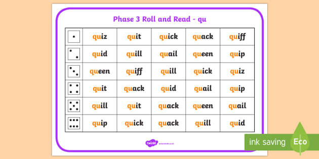 Phase 3 Qu Phoneme Roll And Read Mat Teacher Made 