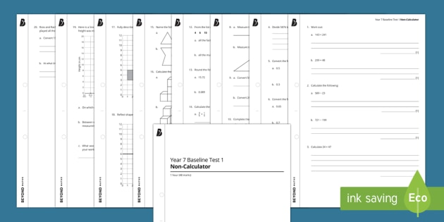 Year 7 Baseline Test Bronze | KS3 Maths | Beyond