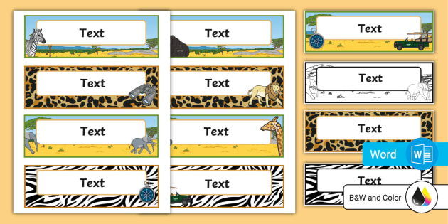editable-safari-theme-name-labels-teacher-made-twinkl for Free Printable Jungle Animal Name Tags Editable Safari Theme Name Labels (teacher made) - Twinkl for Free Printable Jungle Animal Name Tags