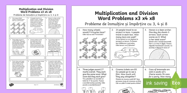 Trudiogmor 8 Times Table Word Problems Worksheet