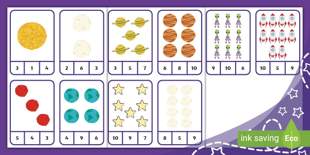 Space-Themed Peg Matching Activity