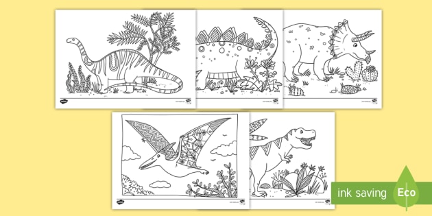 Featured image of post Dinosaur Colouring Pages Twinkl Coloring pages for kids with cute dinosaurs simple vector illustration