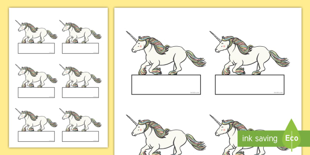 Einhorn Beschriftungsschilder