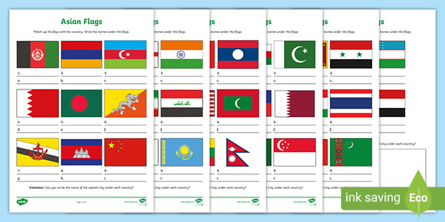 Country Flags On A Blank Map 4 - Asia Quiz - By mittudomain