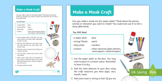 Make a Mask Craft For Children (teacher made) - Twinkl