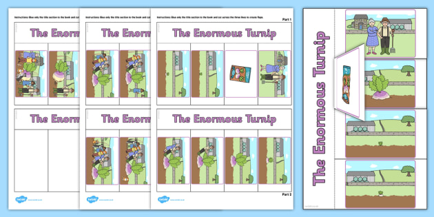 The Enormous Turnip Story Writing Flap Book (teacher made)