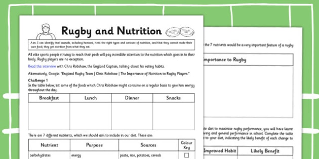 Rugby And Nutrition Activity Teacher Made - rugby roblox