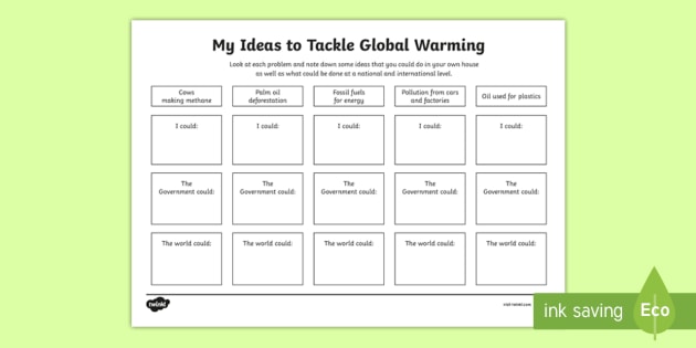my-ideas-to-tackle-global-warming-worksheet-teacher-made