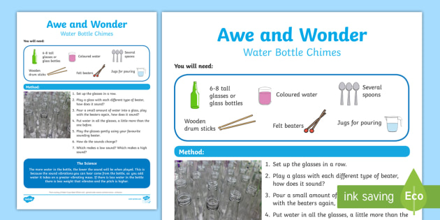 Water Bottle Chimes Awe and Wonder Science Activity