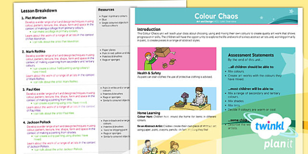 FREE! - Art: Colour Chaos KS1 Planning Overview