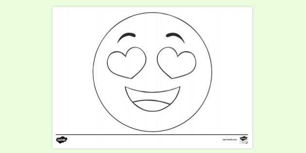 FREE! - 😊 Heart Emoji Eyes Colouring Sheet | Colouring Pages