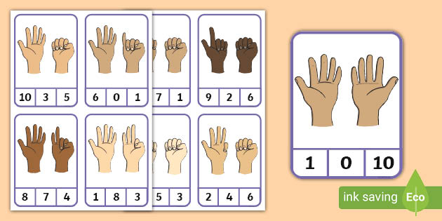 Finger Counting to 10 Peg Number Cards (teacher made)