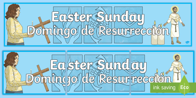 Easter Sunday Display Banner - English / Spanish - Twinkl