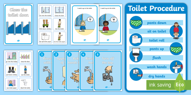 Bathroom Toilet Hygiene poster toilet training childminding/pre-school/nursery 