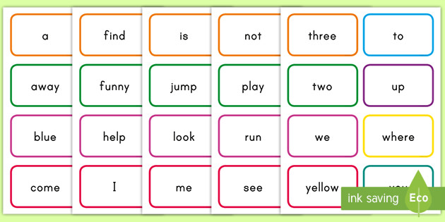 Pre Primer Sight Words Flash Cards Kindergarten Resource