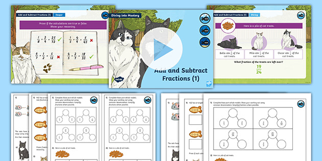 year 6 white rose compatible add and subtract fractions