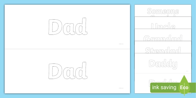 * NEW * Father's Day Lettering Outline (teacher made)