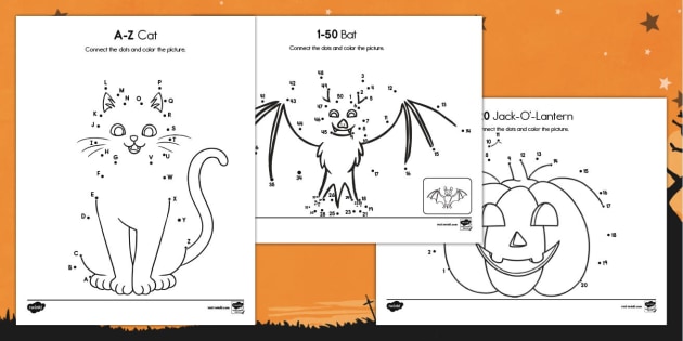 Easy Halloween Dot To Dot Activity Sheets Twinkl