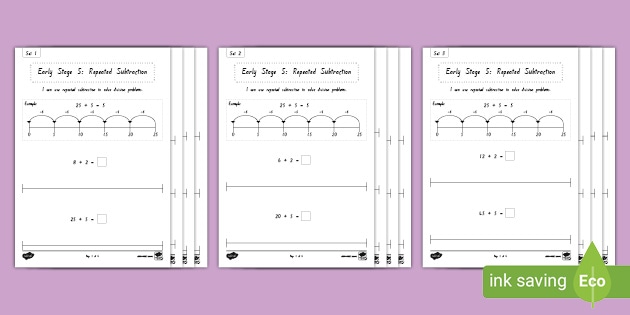 early stage 5 repeated subtraction division