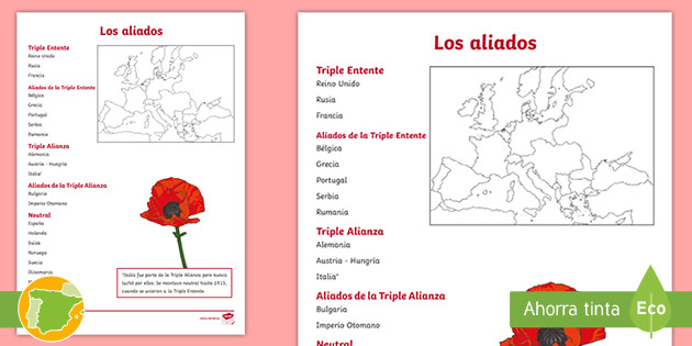 Ficha: Los Aliados En La Primera Guerra Mundial