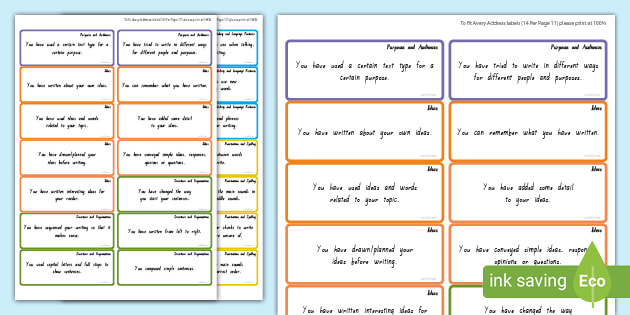 Marking Feedback Stickers - Level 1 Writing (teacher made)