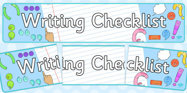 Writing Checklist Display Banner Writing Checklist Display Banner