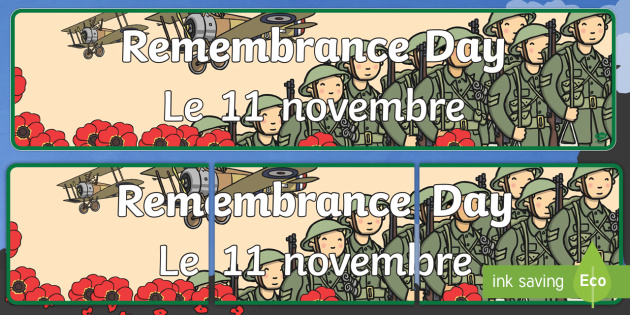 Remembrance Day Display Banner English French Remembrance Day